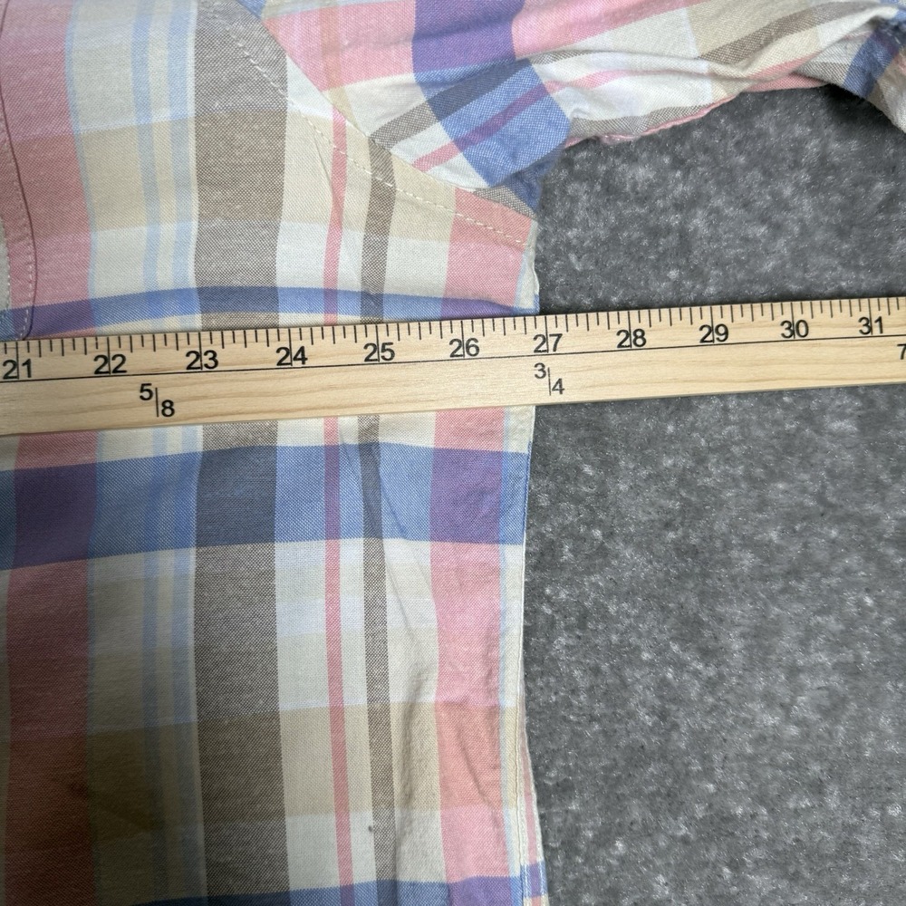 Tommy Bahama Shirt Men's XL Pastel Plaid Cotton Blend Stretch Long Sleeve - Picture 6 of 7